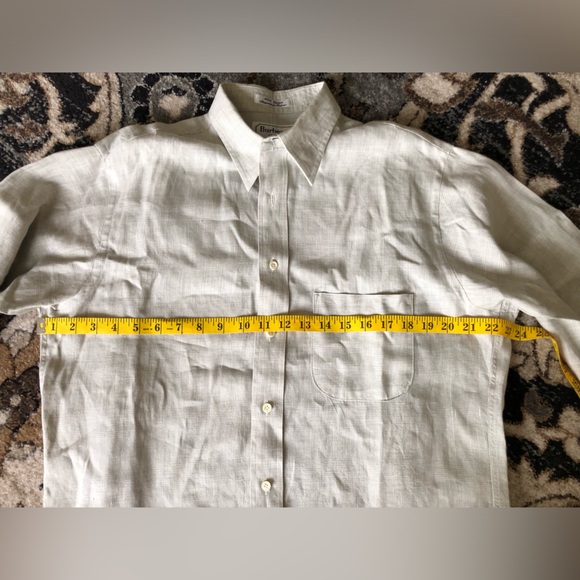 Burberry Linen Blue Green Classic Button Down Men’s shirt size 15,5 - 34 - Picture 5 of 6